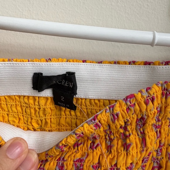 J Crew Smocked Skirt in Sunny Block Print - NWT - Size 2 - Picture 4 of 5